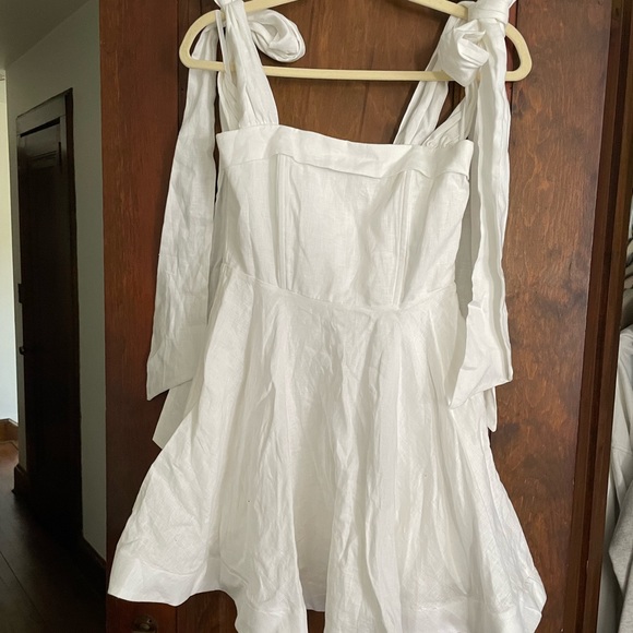 DISSH | Dresses | Dissh Aisle White Linen Bow Mini Dress | Poshmark